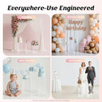 Round Cylinder Pedestal Stands for Party, 3PCS White Large Round Cake Table Display Pillars, Wonderful Metal, alternate view