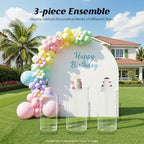 Round Cylinder Pedestal Stands for Party, 3PCS White Large Round Cake Table Display Pillars, Wonderful Metal, alternate view