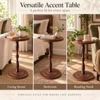 Round Drink Table, Small Pedestal Side Table, Martini Table, Dark Walnut in Dark Walnut, alternate view 5