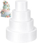 Round Foam Cake Dummy Set for Wedding Display, Nesting, 4 Tier in white