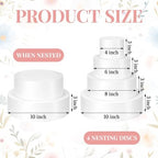 Round Foam Cake Dummy Set for Wedding Display, Nesting, 4 Tier in white, alternate view 3