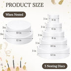 Round Foam Cake Dummy Set for Wedding Display, Nesting, 5 Tier in white, alternate view 3