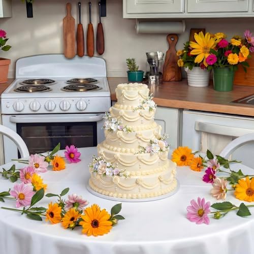 Round Foam Cake Dummy Set for Wedding Display, Nesting, 5 Tier in white, alternate view 5