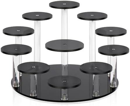 Round Jewelry Stand Acrylic Display Riser Stands Dessert Tower Display Tower for Watch, Jewelry, Rings