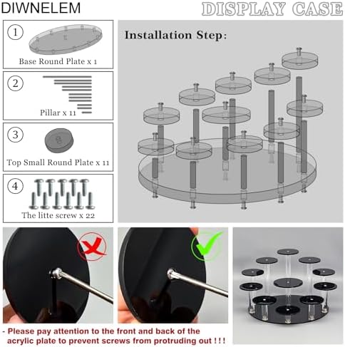 Round Jewelry Stand Acrylic Display Riser Stands Dessert Tower Display Tower for Watch, Jewelry, Rings, alternate view 4