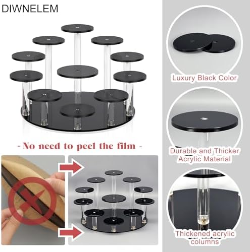 Round Jewelry Stand Acrylic Display Riser Stands Dessert Tower Display Tower for Watch, Jewelry, Rings, alternate view 5