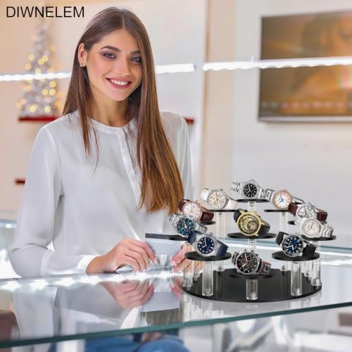 Round Jewelry Stand Acrylic Display Riser Stands Dessert Tower Display Tower for Watch, Jewelry, Rings, alternate view 6