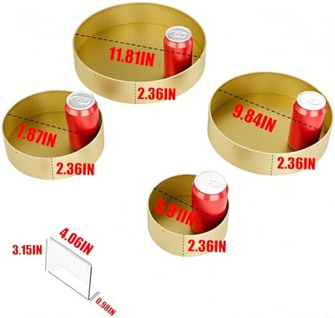 Round Metal Buffet Risers,4PCS Food Risers for Buffet Table 6in to 12in with Mini Acrylic Signs for Catering, alternate view