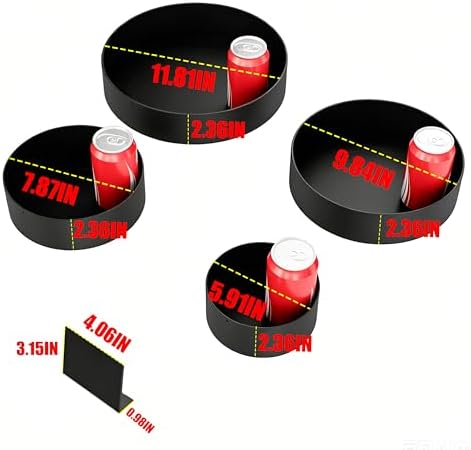 Round Metal Buffet Risers,4PCS Food Risers for Buffet Table 6in to 12in with Mini Acrylic Signs for Catering, alternate view