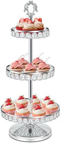 Round Metal Cupcake Tray Set, Crystal Dessert Display Stand for Weddings, Birthdays, Anniversaries, Party