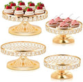 Round Metal Cupcake Tray Set, Crystal Dessert Display Stand for Weddings, Birthdays, Anniversaries, Party