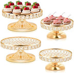 Round Metal Cupcake Tray Set, Crystal Dessert Display Stand for Weddings, Birthdays, Anniversaries, Party