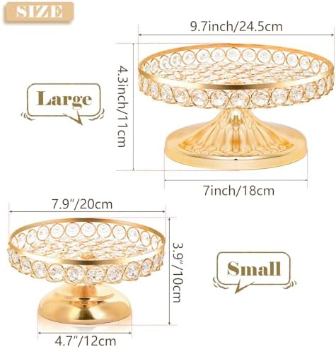 Round Metal Cupcake Tray Set, Crystal Dessert Display Stand for Weddings, Birthdays, Anniversaries, Party, alternate view 3