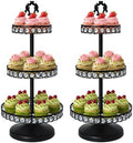 Round Metal Cupcake Tray Set, Crystal Dessert Display Stand for Weddings, Birthdays, Anniversaries, Party