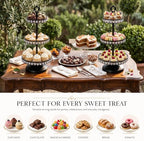 Round Metal Cupcake Tray Set, Crystal Dessert Display Stand for Weddings, Birthdays, Anniversaries, Party, alternate view 5
