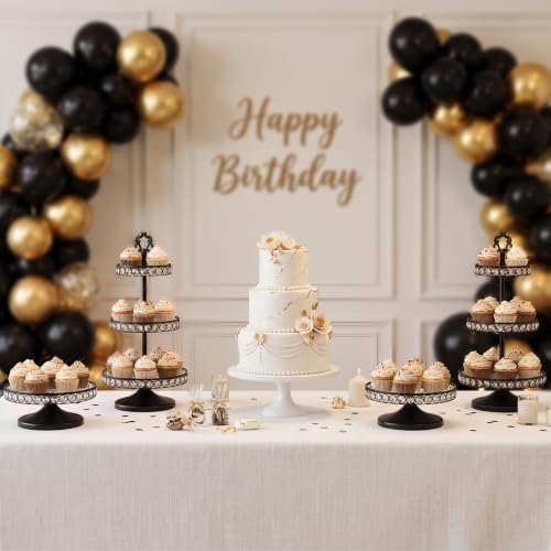 Round Metal Cupcake Tray Set, Crystal Dessert Display Stand for Weddings, Birthdays, Anniversaries, Party, alternate view 7