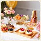 Round Metal Dessert Tray Set of 2, 9.7" & 7.9" Crystal Cupcake Display Stand for Weddings, Birthdays, alternate view 2
