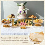 Round Metal Dessert Tray Set of 2, 9.7" & 7.9" Crystal Cupcake Display Stand for Weddings, Birthdays, alternate view 6