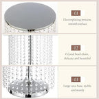 Round Metal Mirrored Cake Stand, Cake Stand with Crystal Beads, Wedding Silver Decorating Stand Display Plate, alternate view