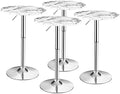 Round Pub Table Height Adjustable, 360° Swivel Cocktail Pub Table with Sliver Leg and Base for Home, Bar