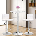 Round Pub Table Height Adjustable, 360° Swivel Cocktail Pub Table with Sliver Leg and Base for Home, Bar, alternate view 2