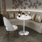 Round Pub Table Height Adjustable, 360° Swivel Cocktail Pub Table with Sliver Leg and Base for Home, Bar, alternate view 4