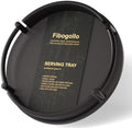 Round Serving Tray 9.8in Decorative Coffee Table Tray(Black) in Black