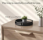 Round Serving Tray 9.8in Decorative Coffee Table Tray(Black) in Black, alternate view 5