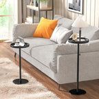 Round Side Table, Small Drink Table for Small Spaces, Black in Black, alternate view 2