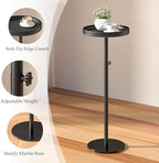 Round Side Table, Small Drink Table for Small Spaces, Black in Black, alternate view 5
