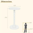 Round Side Table, Small Drink Table for Small Spaces, Modern Accent End Table Nightstand with Solid Wood Leg for, alternate