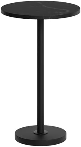 Round Side Table, Small Drink Table, Pedestal Martini Table, End Table for Small Spaces in Living Room, Bedroom