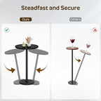 Round Side Table, Small Drink Table, Pedestal Martini Table, End Table for Small Spaces in Living Room, Bedroom, alternate