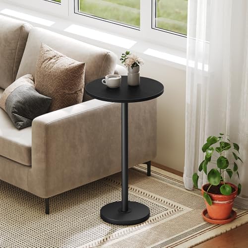 Round Side Table, Small Drink Table, Pedestal Martini Table, End Table for Small Spaces in Living Room, Bedroom, alternate
