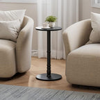 Round Side Tables Set of 2 with Solid Wood Pillar, Drink Tables, alternate view 2