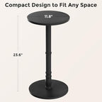 Round Side Tables Set of 2 with Solid Wood Pillar, Drink Tables, alternate view 3