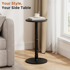 Round Side Tables Set of 2 with Solid Wood Pillar, Drink Tables, alternate view 4