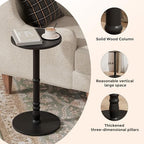 Round Side Tables Set of 2 with Solid Wood Pillar, Drink Tables, alternate view 6