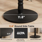 Round Side Tables Set of 2 with Solid Wood Pillar, Drink Tables, alternate view 7