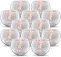 Round Silver Votive Candle Holders, Mercury Glass Votives Set of 12 in Silver
