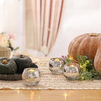 Round Silver Votive Candle Holders, Mercury Glass Votives Set of 12 in Silver, alternate view 2