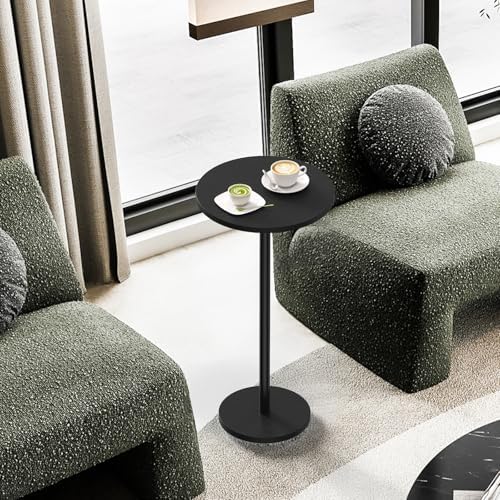 Round Small Side Table Set of 2 for Small Spaces, Black in Black, alternate view 2
