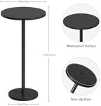 Round Small Side Table Set of 2 for Small Spaces, Black in Black, alternate view 3