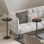 Round Small Side Table Set of 2 for Small Spaces, Black in Black, alternate view 4