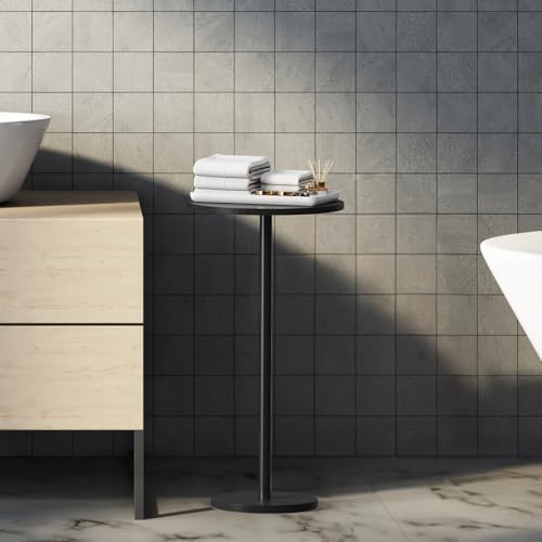 Round Small Side Table Set of 2 for Small Spaces, Black in Black, alternate view 5