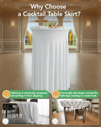 Round Spandex Cocktail Table Covers with Skirts, 32x43 Inch, Pink, 6 Pack in 32x43 Inch in Pink, alternate view 5