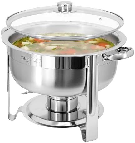 Round Stainless Steel Professional Kitchen Chafing Dish/Food Warmer/Buffet Server Serving Trays/Bowls (7.9