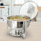 Round Stainless Steel Professional Kitchen Chafing Dish/Food Warmer/Buffet Server Serving Trays/Bowls (7.9, alternate view 2
