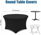 Round Table Covers - 6 Pack 48x30 Inch Table Cloth - Black in 48x30 Inch in Black, alternate view 3