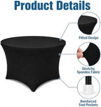Round Table Covers - 6 Pack 48x30 Inch Table Cloth - Black in 48x30 Inch in Black, alternate view 5